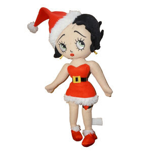Betty Boop Christmas Plush Doll Santa Outfit Red Dress 20” Vintage Style Holiday